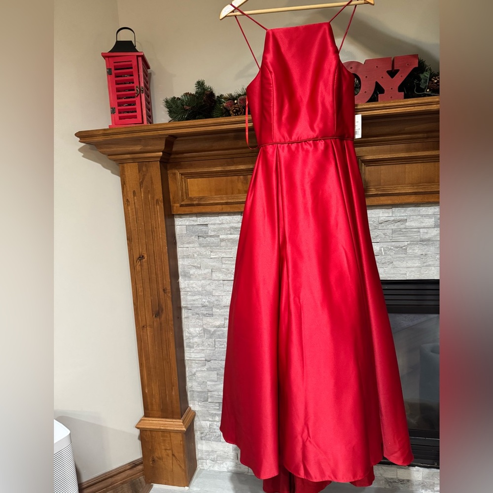 Elegant Red Satin Dress